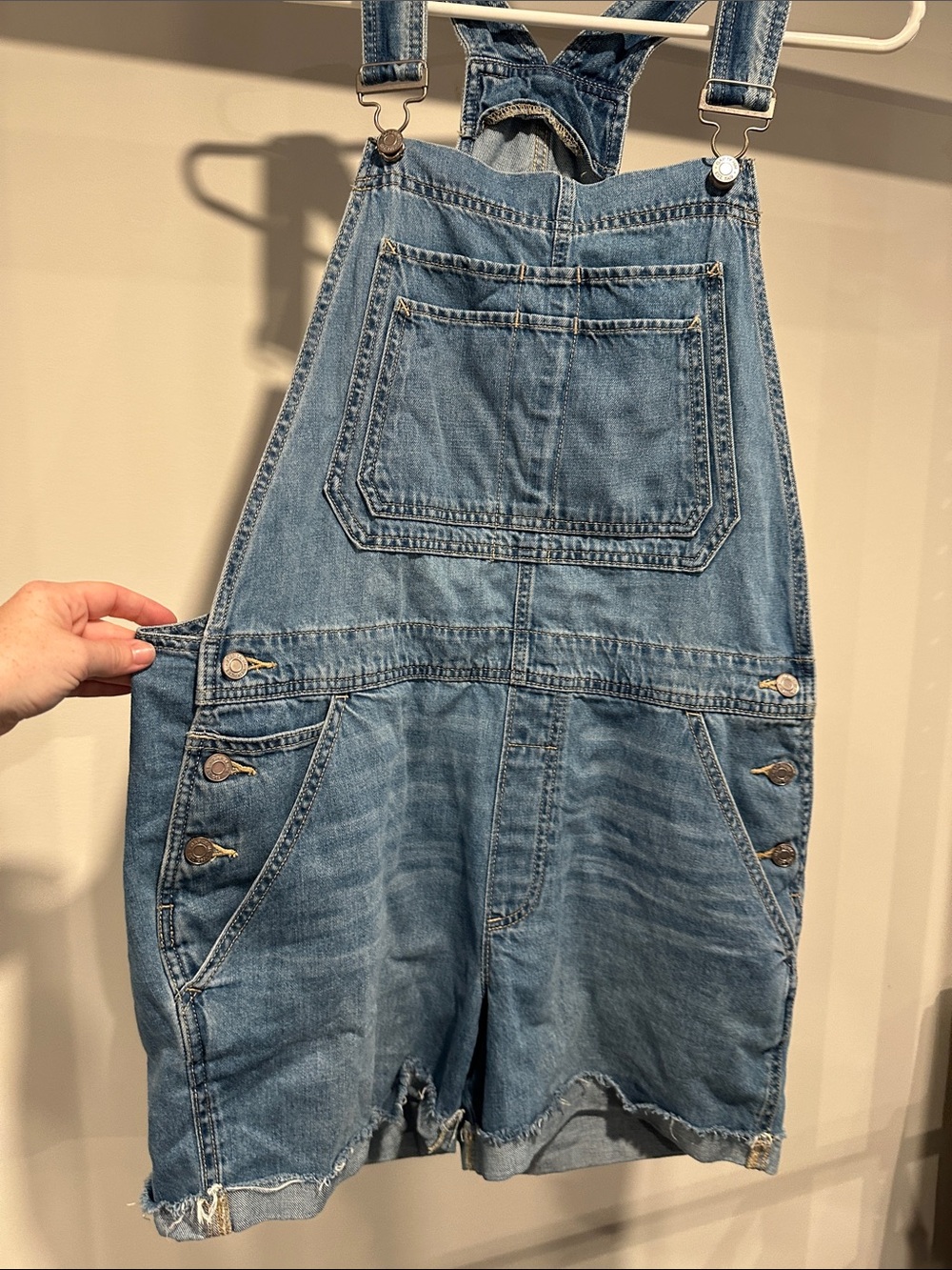 Gap Denim Short Overalls in Light Blue - Women